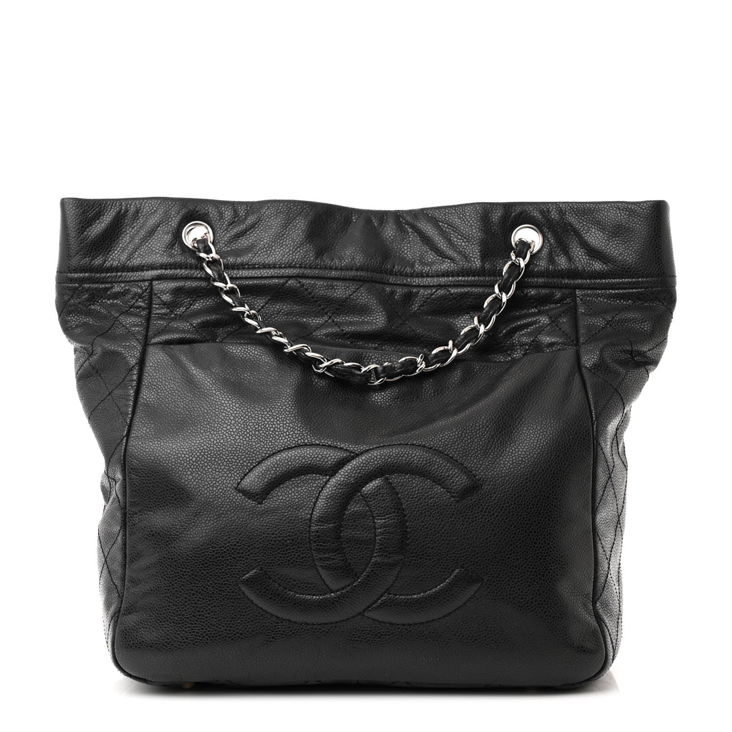 Chanel Caviar Stitched Timeless CC Soft Tote Black 1 of 13