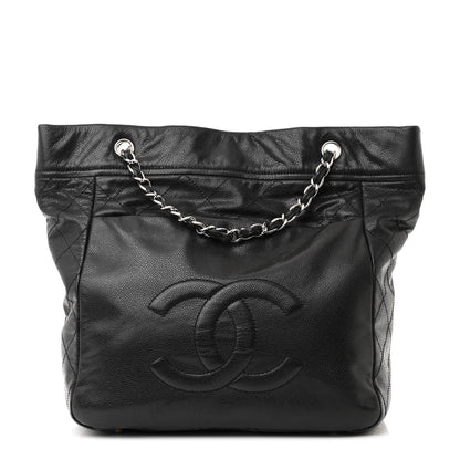 Chanel Caviar Stitched Timeless CC Soft Tote Black 1 of 13