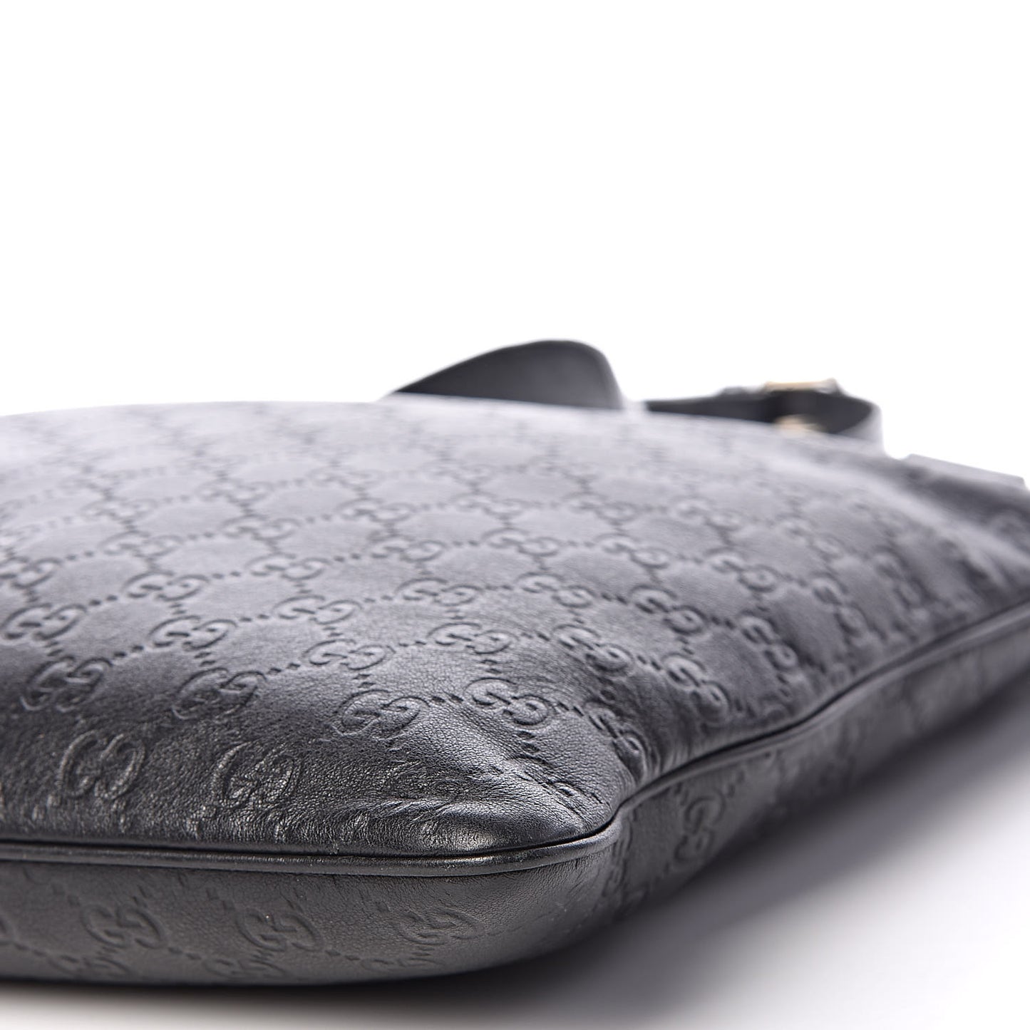 Guccissima Medium Flat Messenger Bag Black
