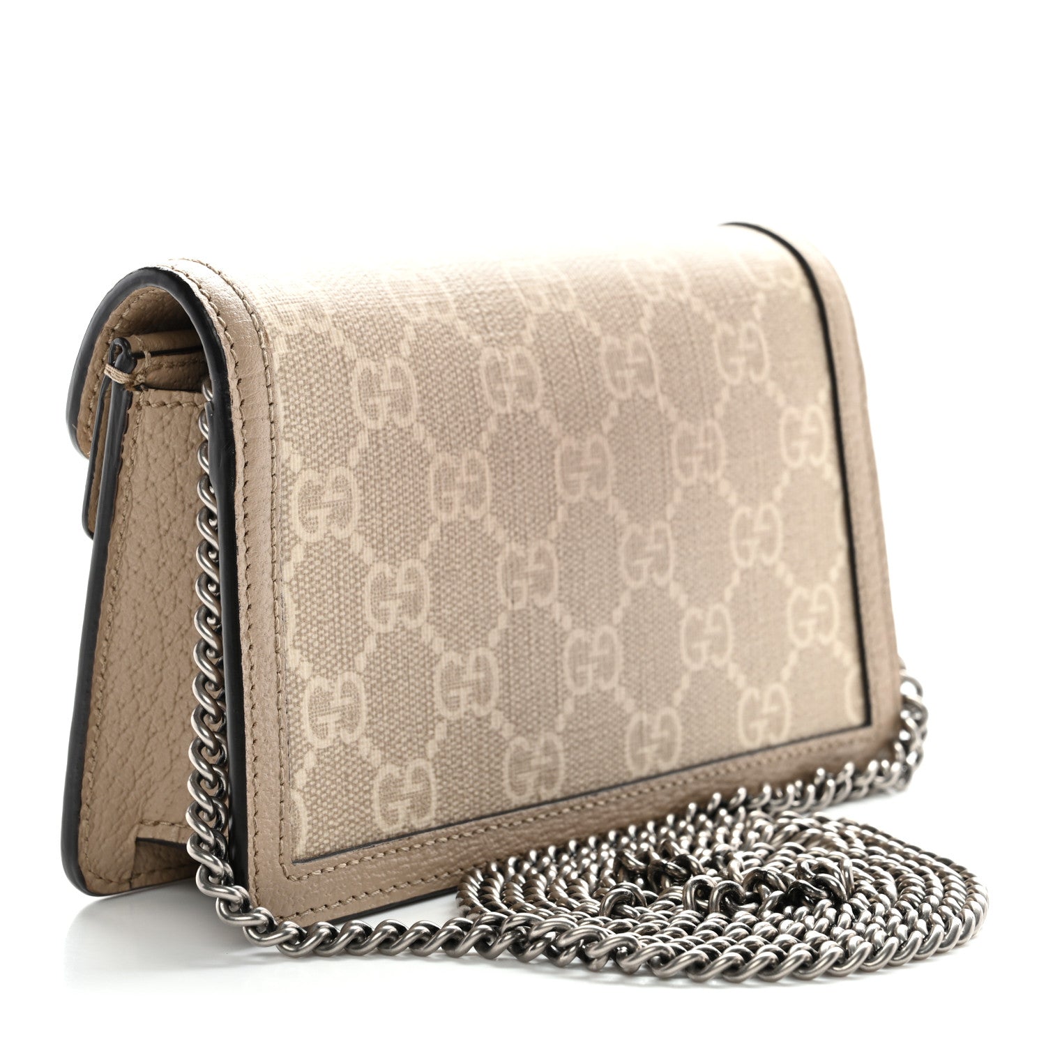 Gucci GG Supreme Monogram Textured Dollar Calfskin Super Mini Dionysus Shoulder Bag Beige Mystic White Oatmeal 3 of 12