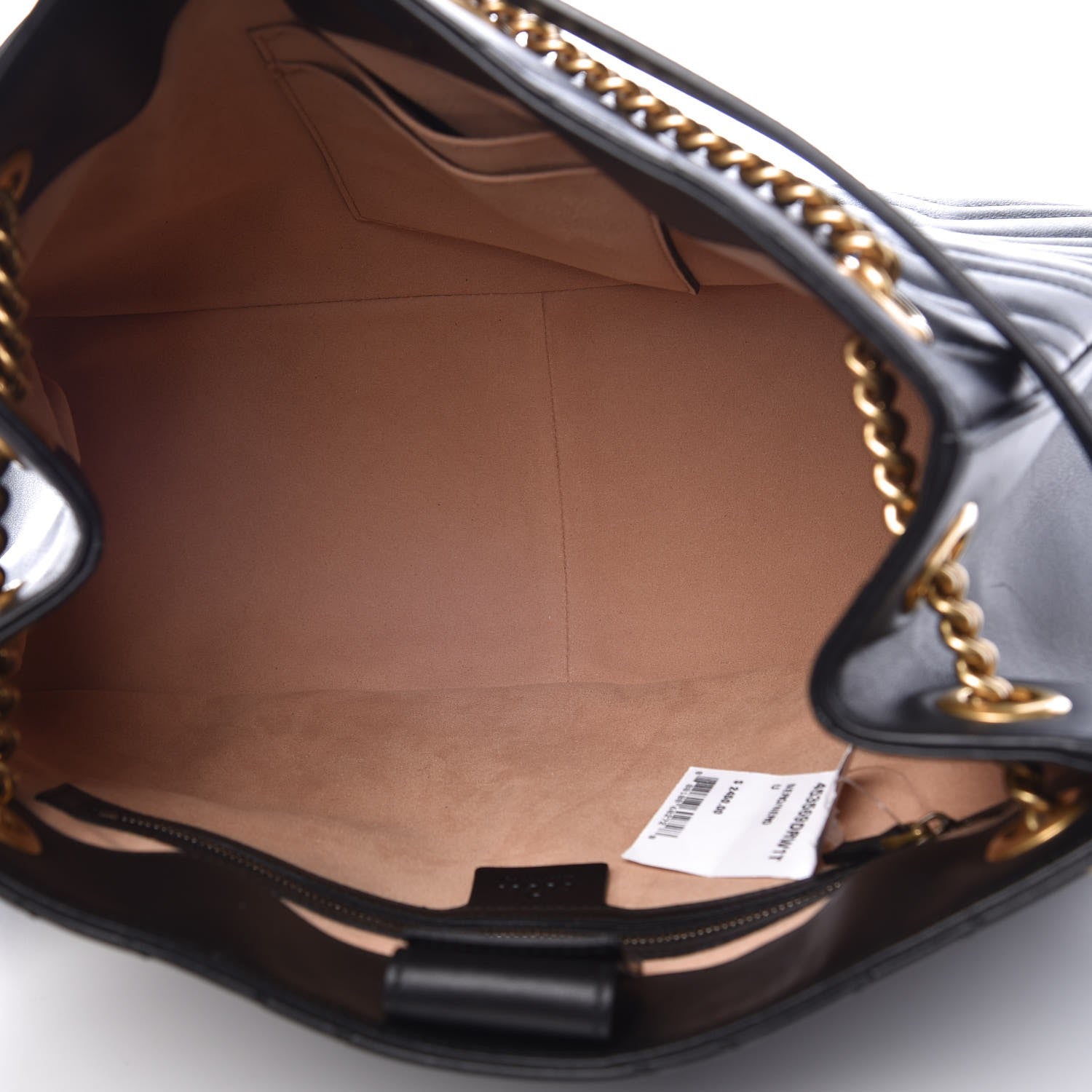 Gucci Calfskin Matelasse Medium GG Marmont Shoulder Tote Bag Black 5 of 7