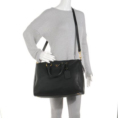 Prada Vitello Daino Shoulder Bag Nero Black 2 of 10