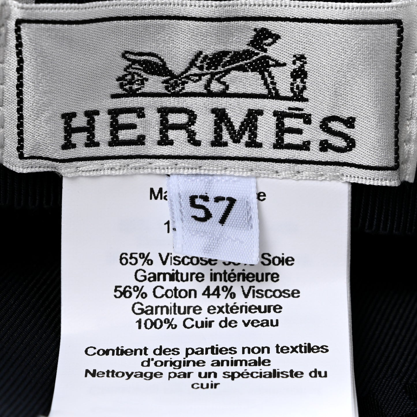 Wool Calfskin Dani Cap 57 Marine Black
