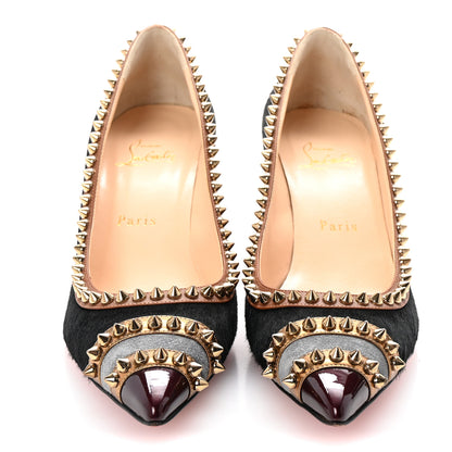 Christian Louboutin Pony Hair Malabar Hill Spikes 70 Pumps 38.5 Black 3 of 8