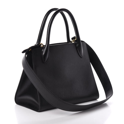 Prada Saffiano Cuir Calfskin Small Monochrome Top Handle Tote Black 3 of 9