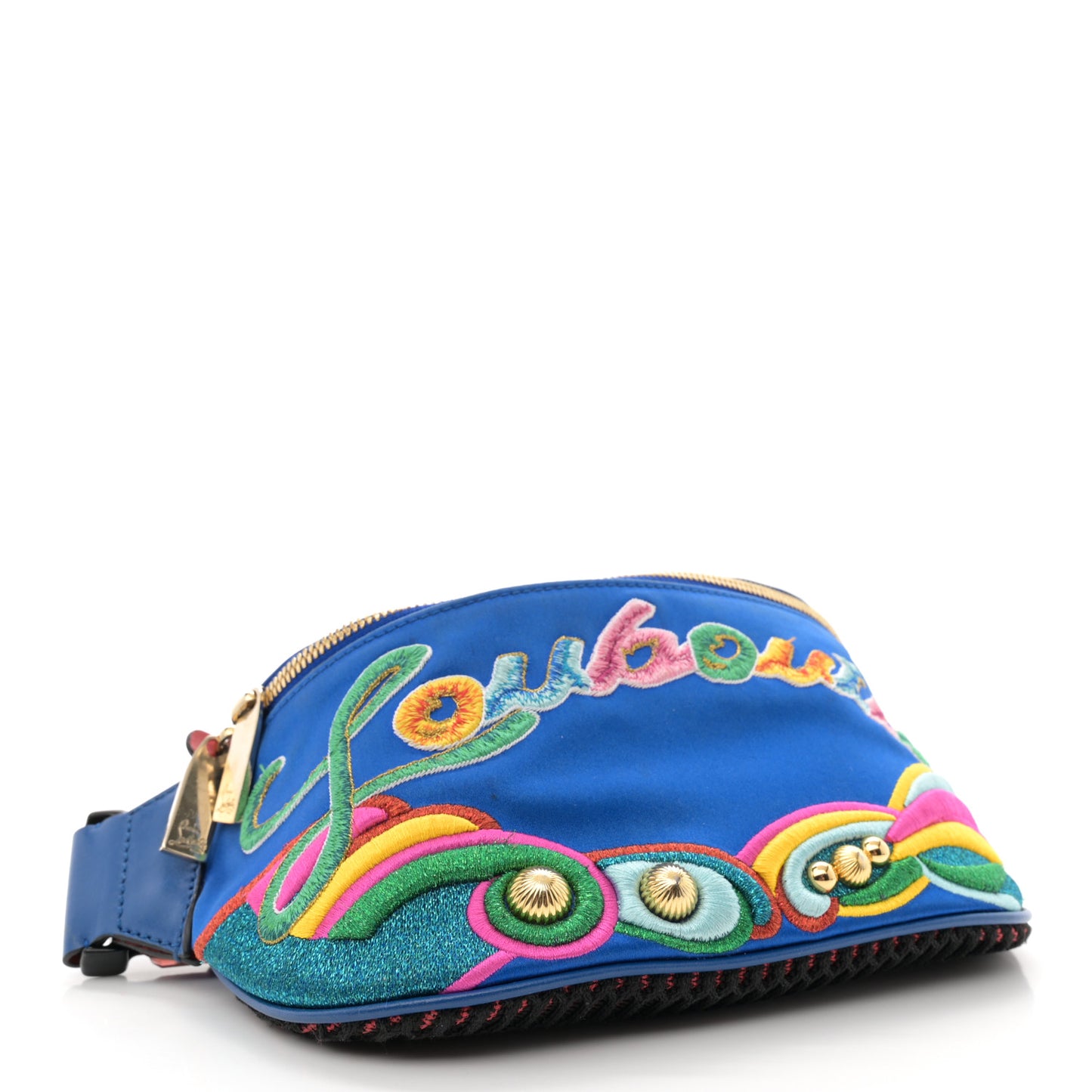 Satin Marie Jane Belt Bag Blue Multicolor