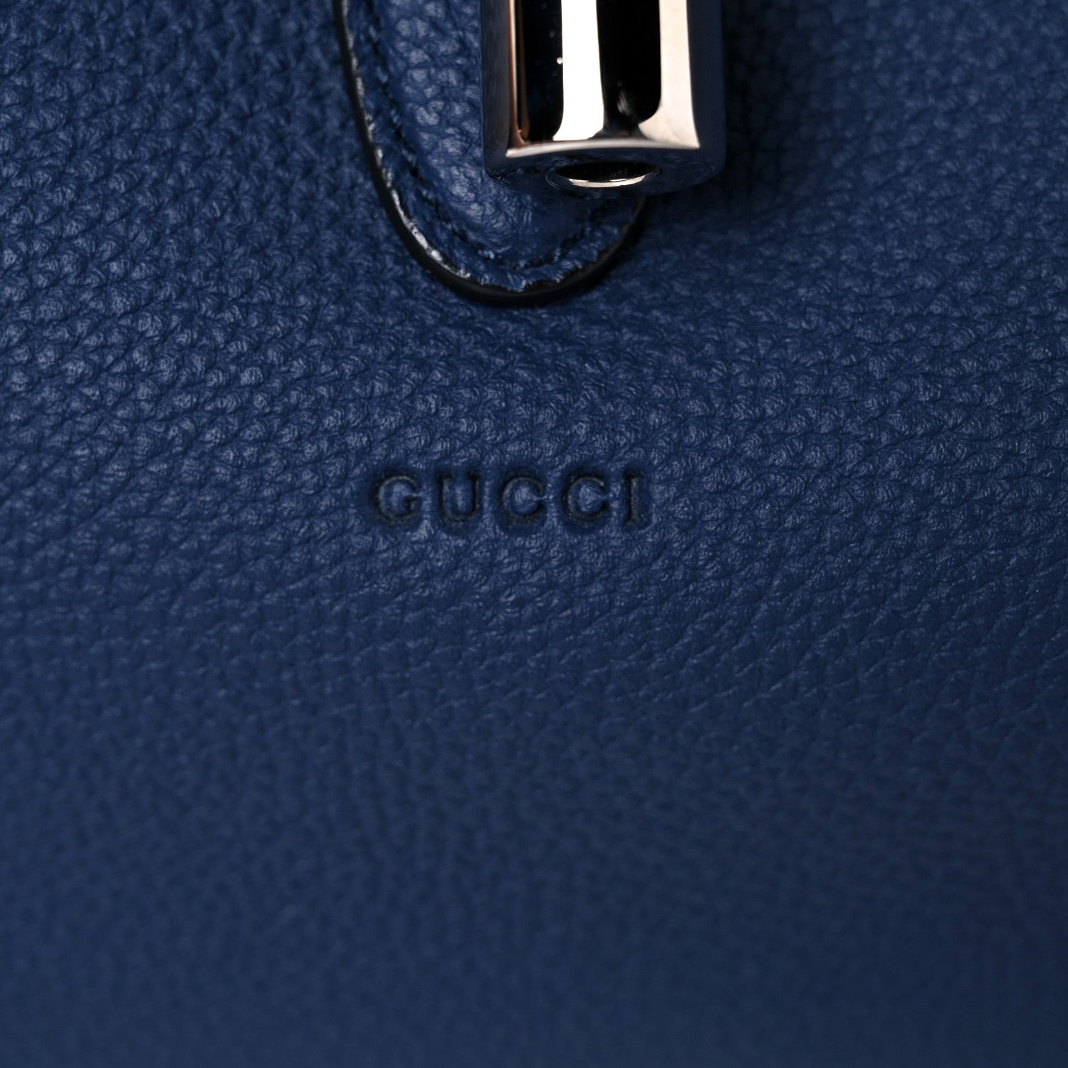 Gucci Soft Calfskin Medium Jackie Top Handle Bag Classic Blue Marine 16 of 18