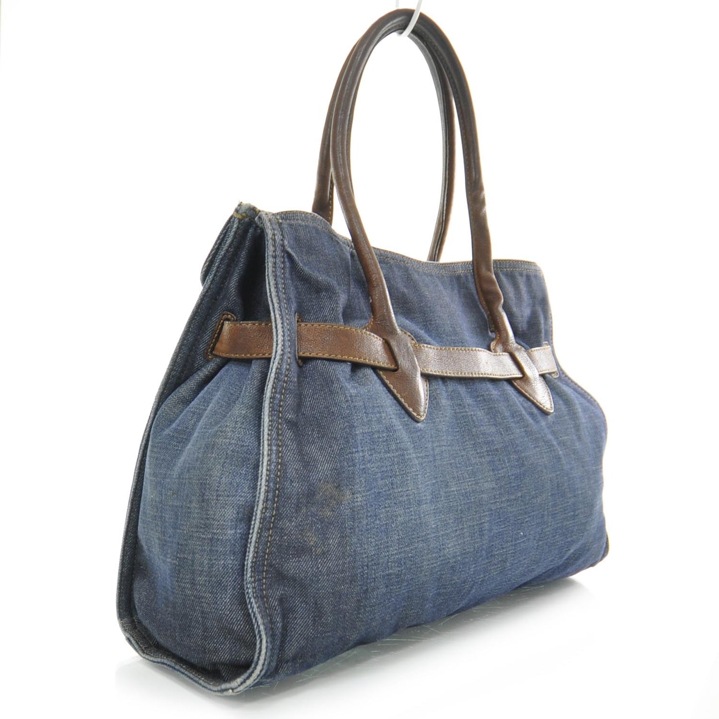 Denim and Leather Satchel