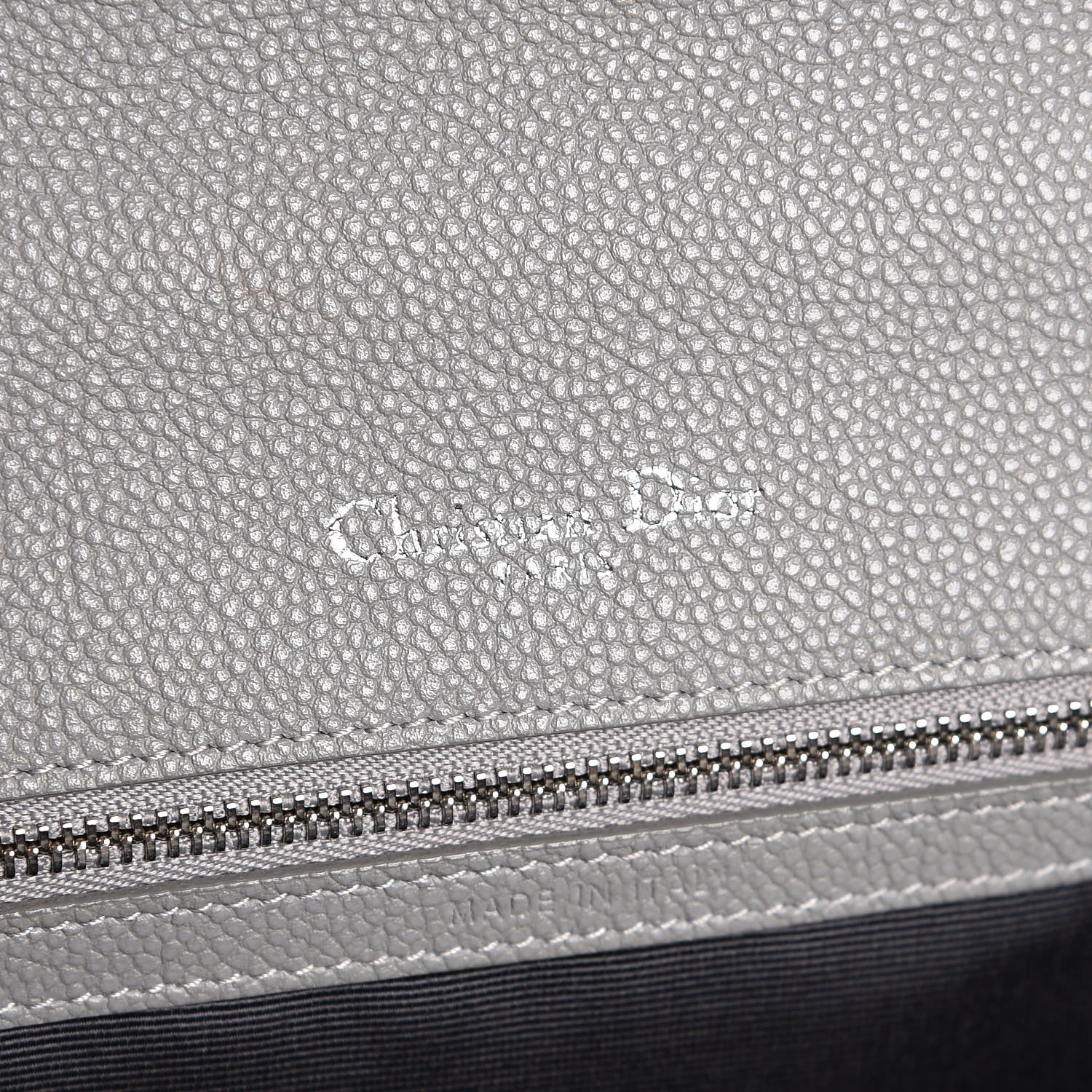 Christian Dior Grained Calfskin Medium Diorama Flap Bag Gris 6 of 11