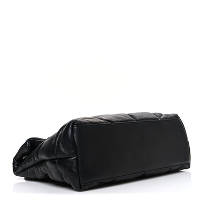 Saint Laurent Lambskin Quilted Medium Loulou Puffer Monogram Chain Satchel Black 4 of 10