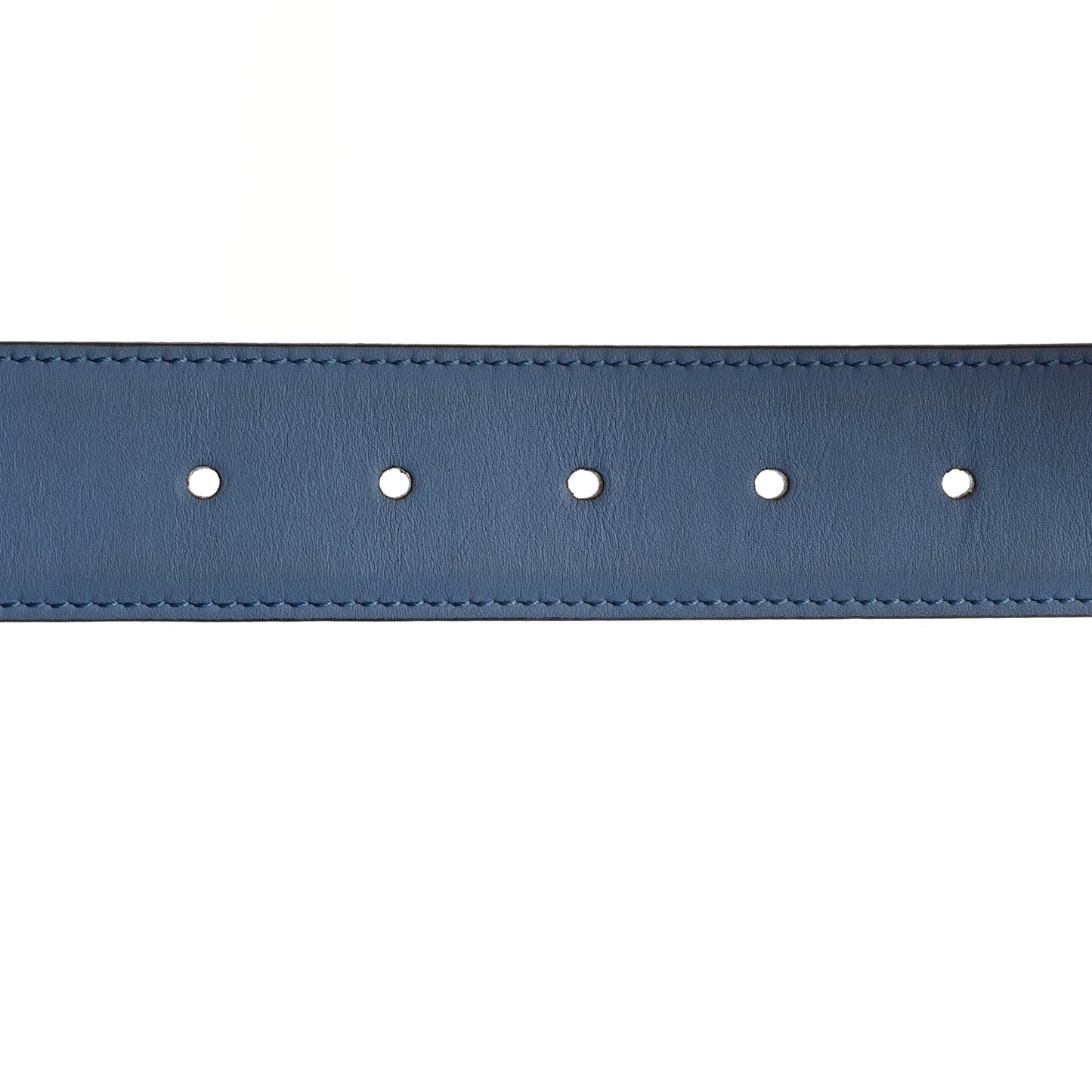 Calfskin Interlocking G 37mm Belt 80 32 Mineral Blue