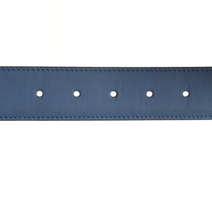 Gucci Calfskin Interlocking G 37mm Belt 80 32 Mineral Blue 4 of 6