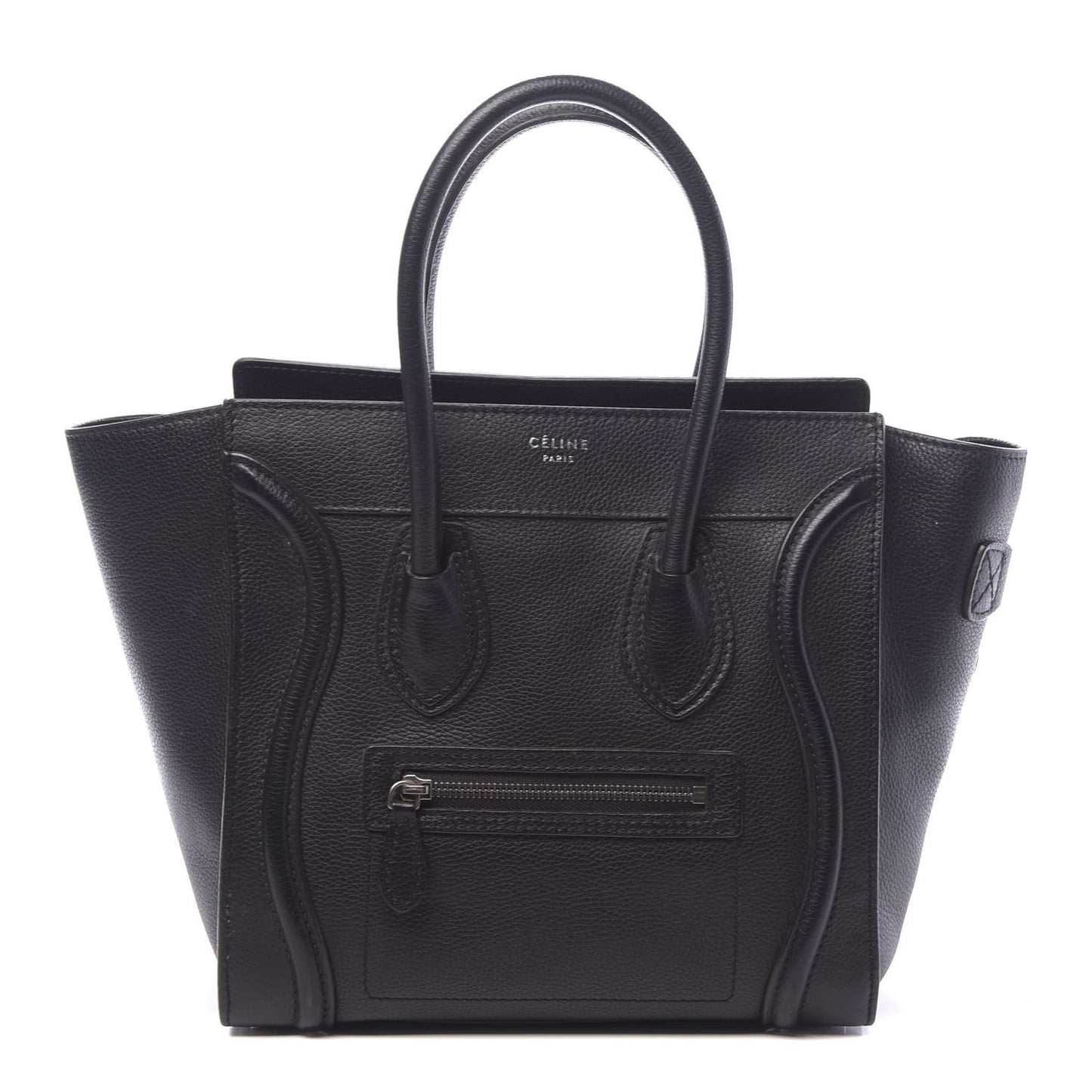 Drummed Calfskin Micro Luggage Black