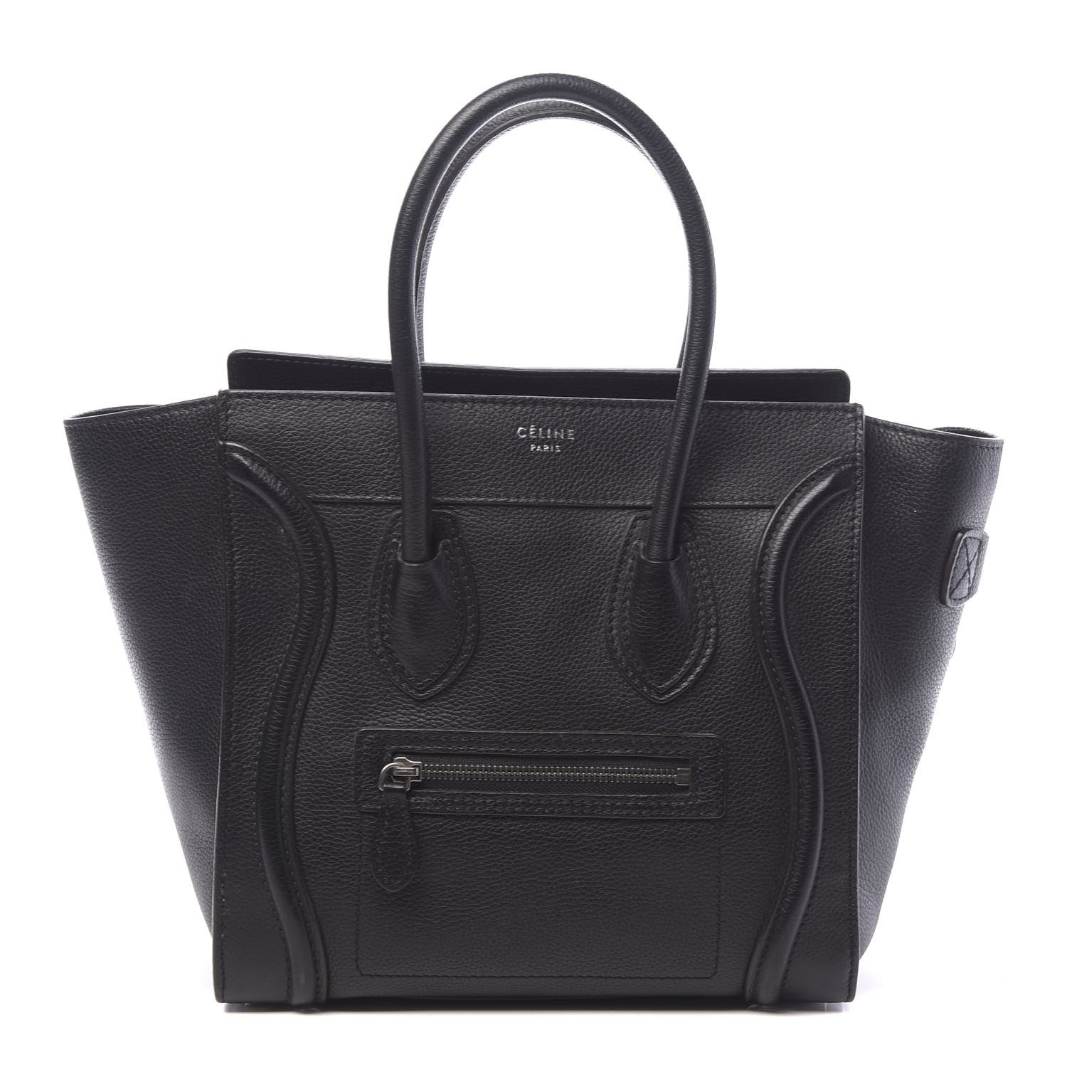 Celine Drummed Calfskin Micro Luggage Black 1 of 14