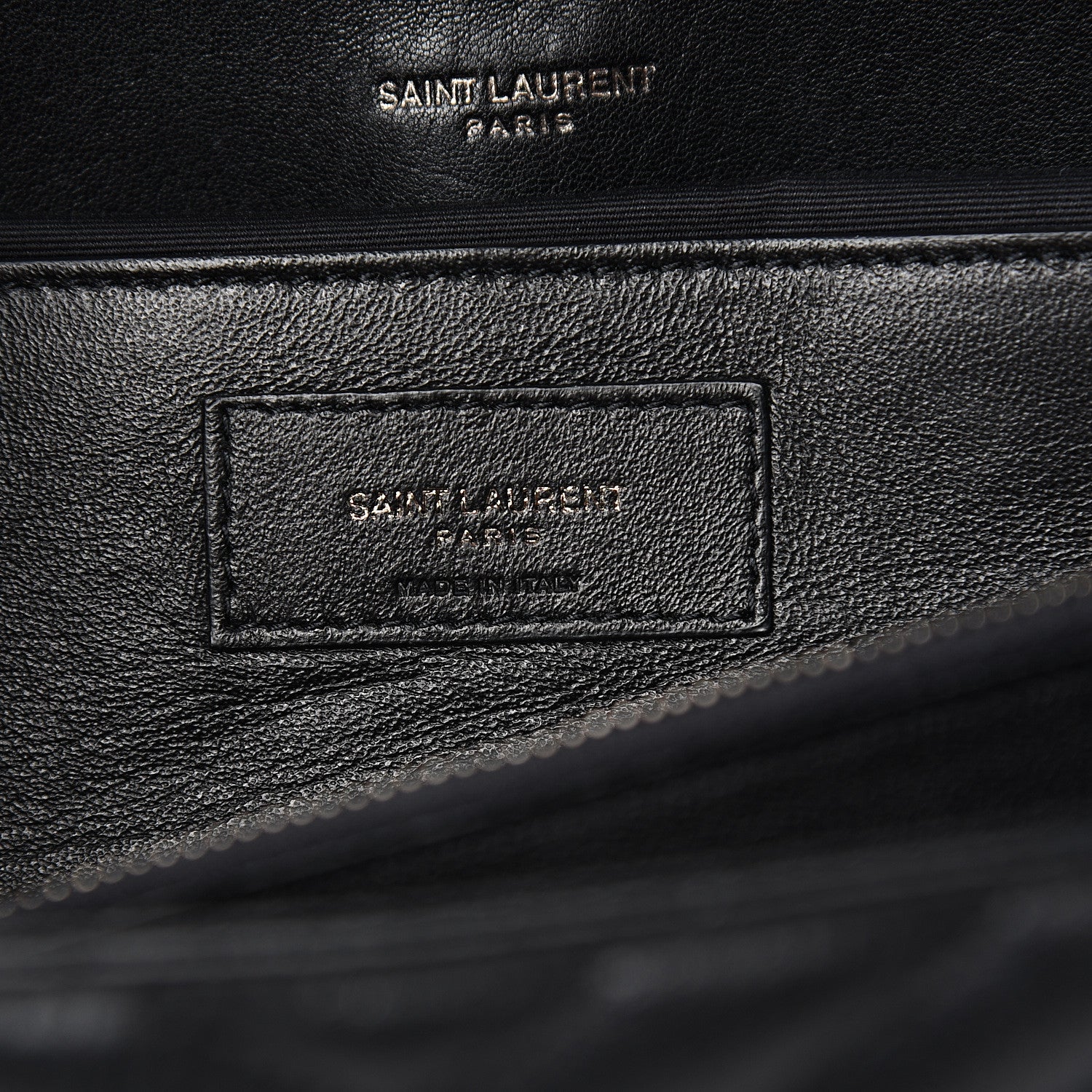 Saint Laurent Sheepskin Matelasse Chevron Monogram Large College Satchel Black 5 of 8