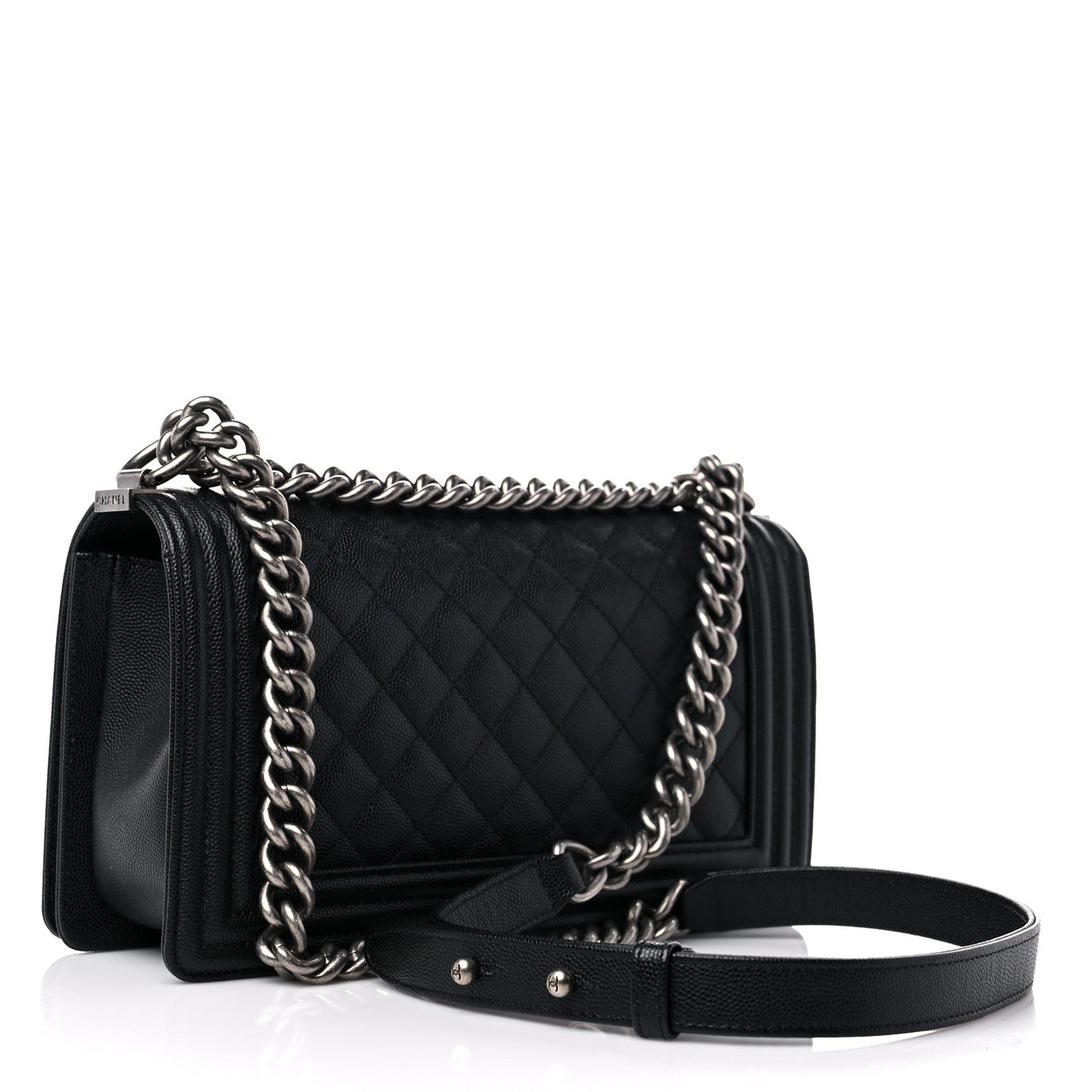 Caviar Quilted Medium Boy Flap Black