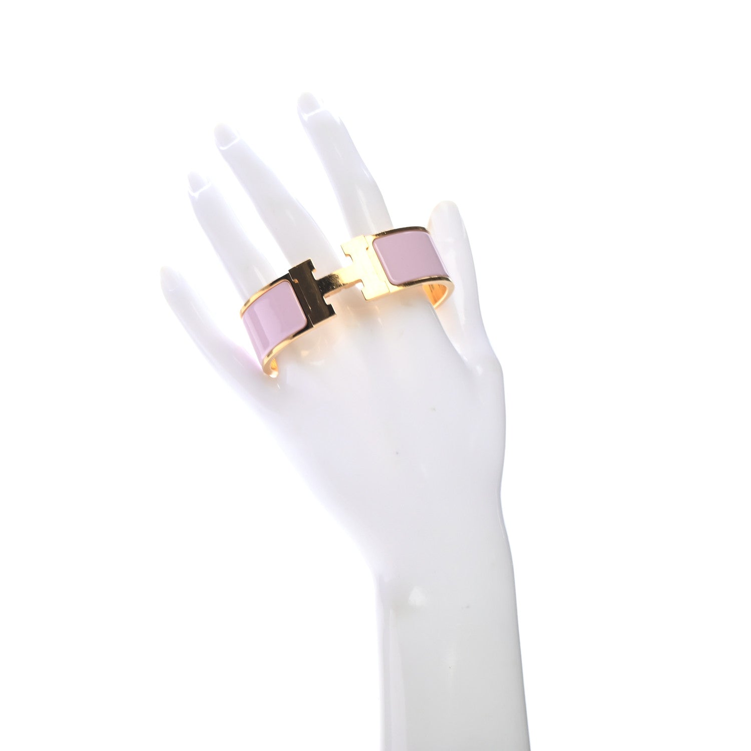 Hermes Enamel Wide Clic Clac H Bracelet GM Rose Dragee 2 of 4