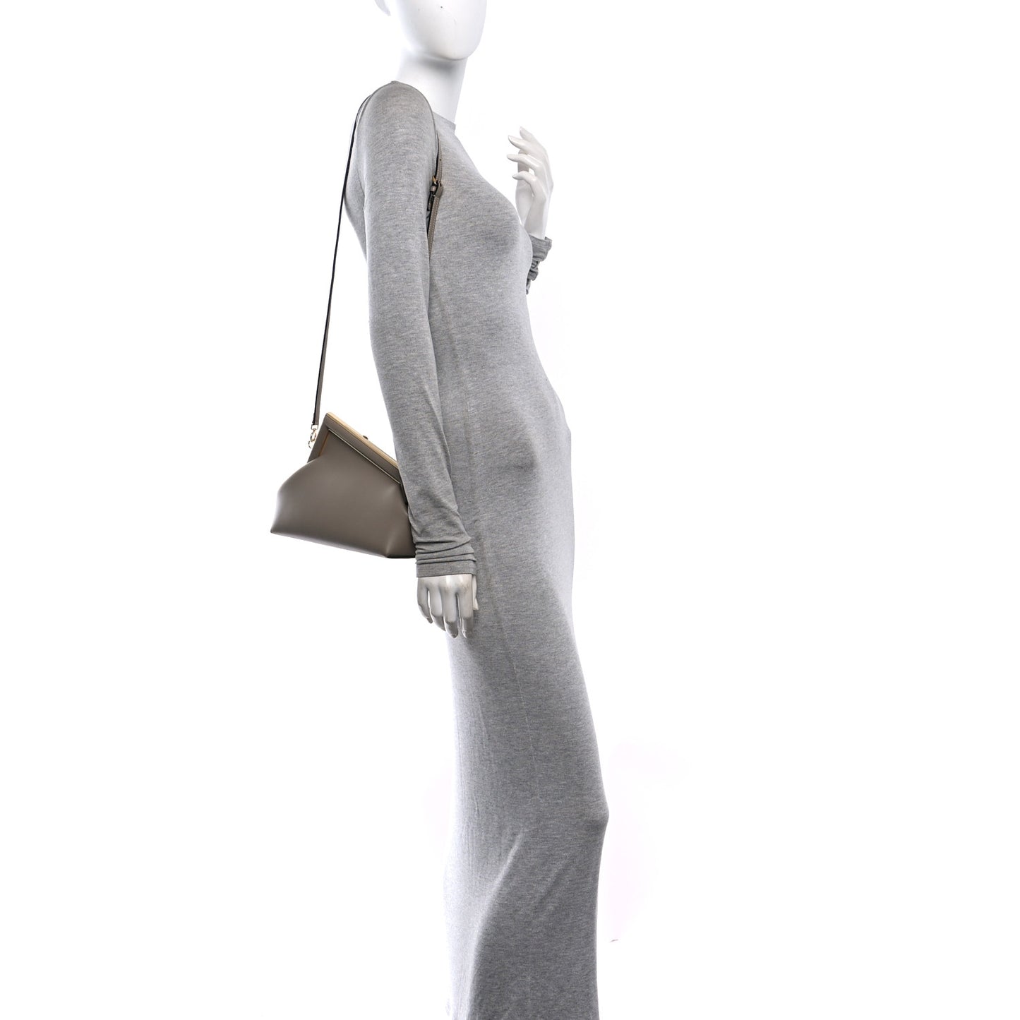 Shiny Nappa Small Fendi First Dove Gray