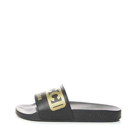 Gucci X DAPPER DAN Rubber Womens Slide Sandals 35 Black 1 of 10