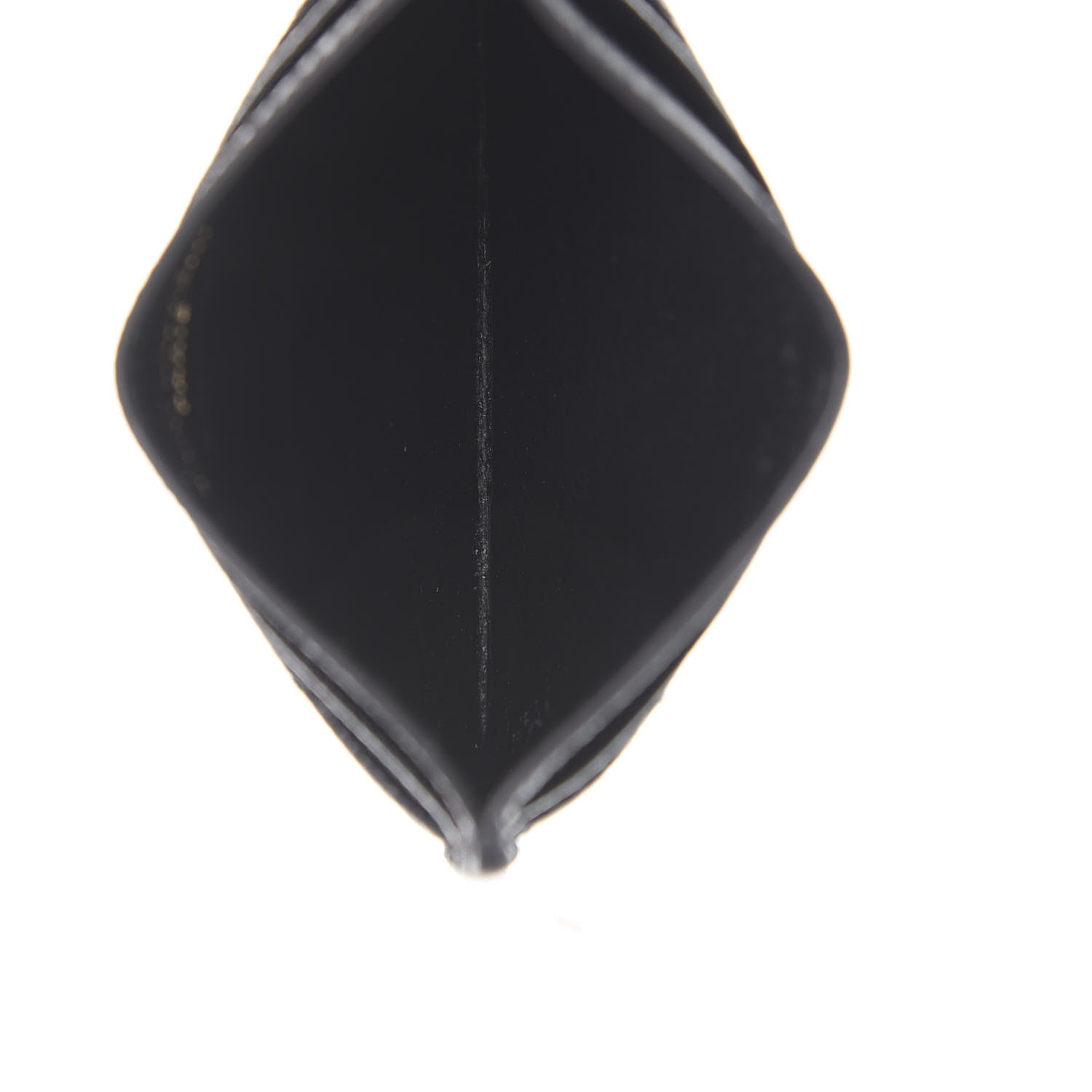 Saint Laurent Grain De Poudre Matelasse Chevron Monogram Credit Card Case Black 5 of 8