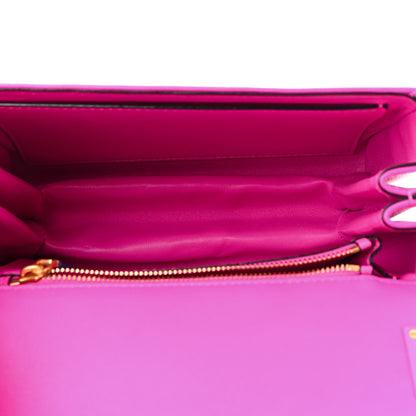 Valentino Garavani Grainy Calfskin Enamel Monochrome VLogo Stud Sign Shoulder Bag Pink PP 4 of 9