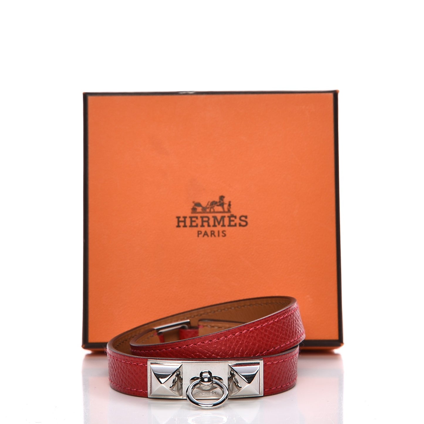 Epsom Rivale Double Tour Bracelet M Rouge Casaque
