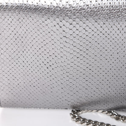Saint Laurent Metallic Calfskin Python Embossed Monogram Chain Wallet Silver 13 of 13