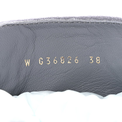 Chanel Suede Nylon Lace Up Snow Boots 38 Grey Blue 8 of 8