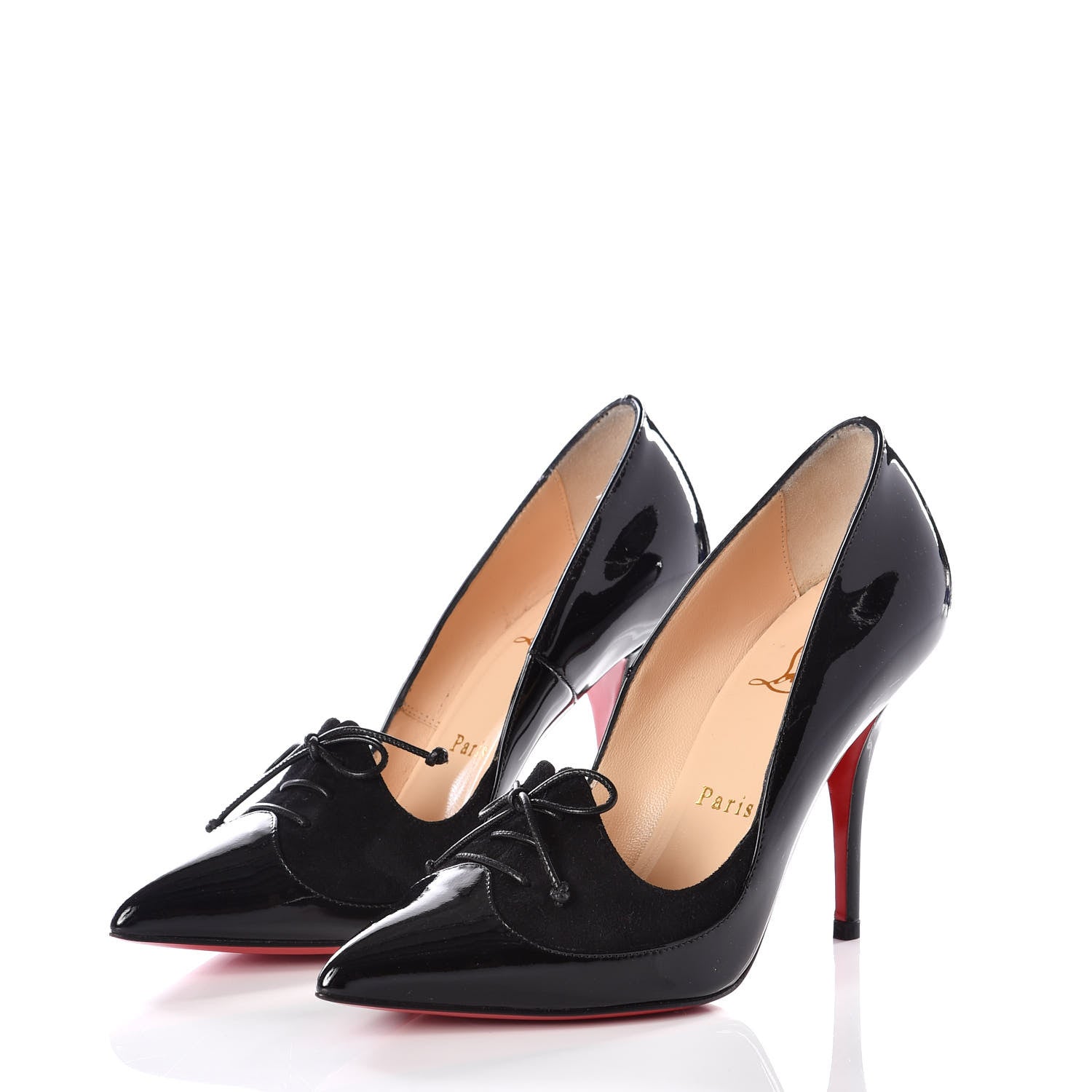 Christian Louboutin Patent Veau Velours Queue De Pie 100 Pumps 35 Black 4 of 21