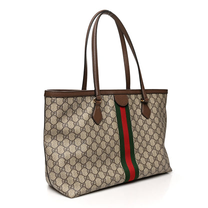 Gucci GG Supreme Monogram Medium Ophidia Shopping Tote Brown 3 of 12