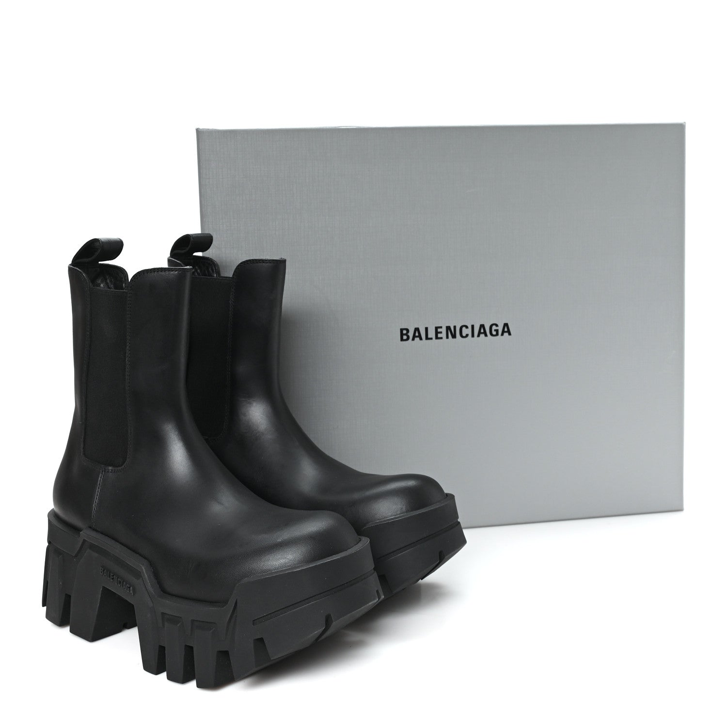 Balenciaga Smooth Calfskin Bulldozer Chelsea Boots 38 Black 10 of 10