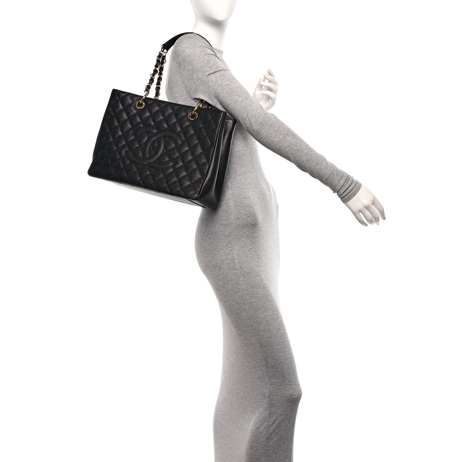 Chanel Caviar Quilted Grand Shopping Tote GST Black 3 of 11