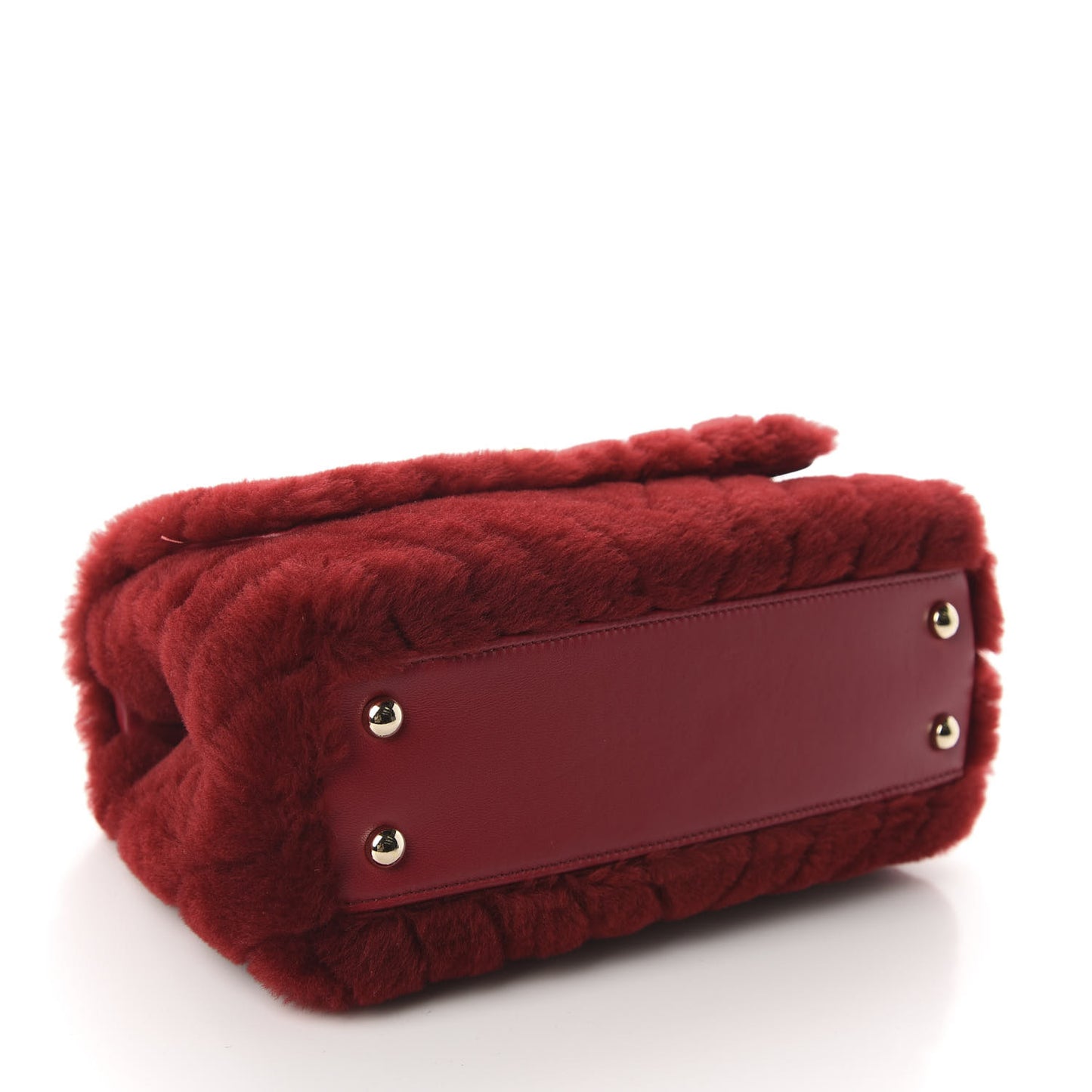 Shearling Lambskin Coco Handle Flap Dark Red