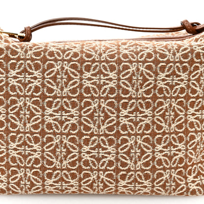 Loewe Jacquard Anagram Calfskin Small Cubi Bag Tan Pecan 7 of 9