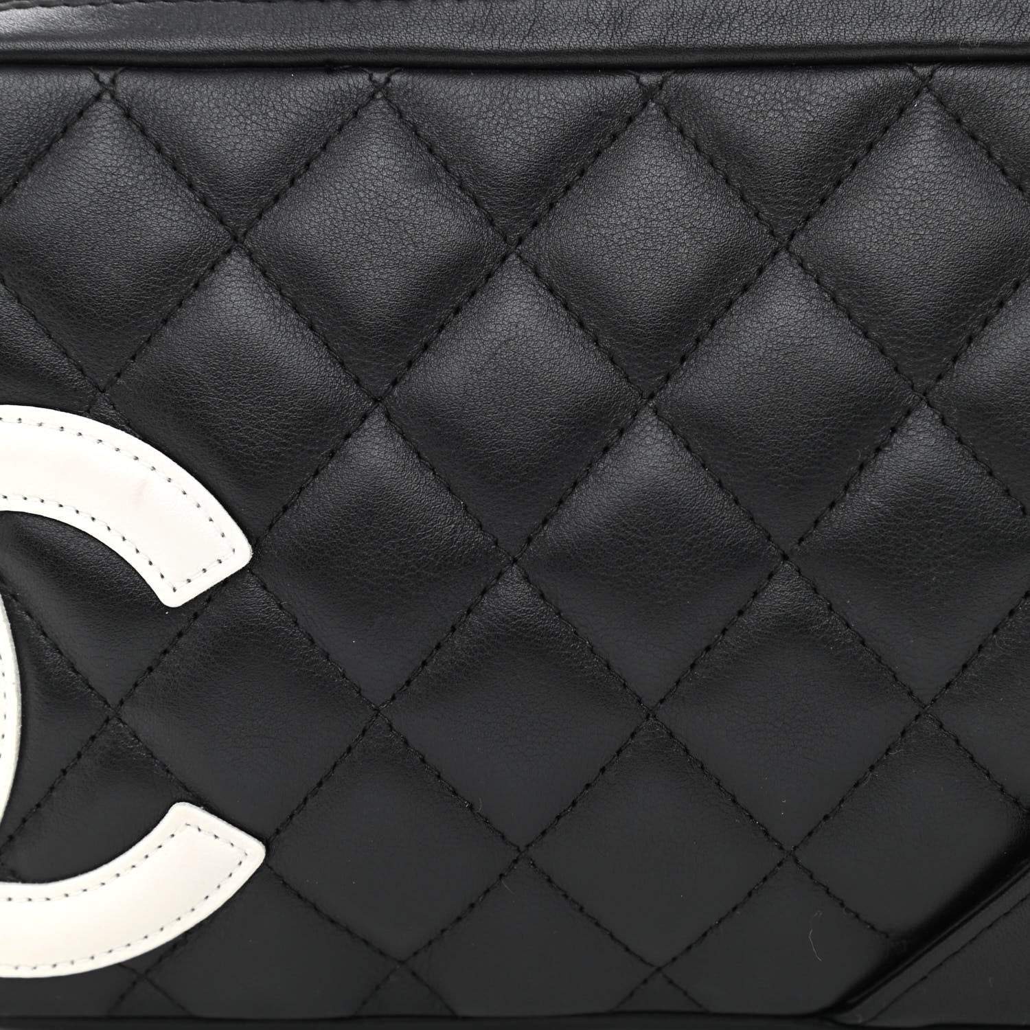 Chanel Calfskin Quilted Cambon Pochette Black White 8 of 11