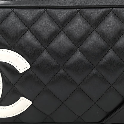Chanel Calfskin Quilted Cambon Pochette Black White 8 of 11