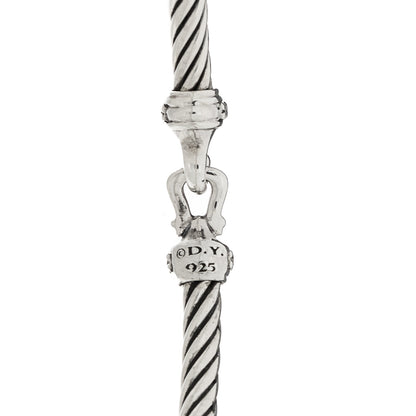 David Yurman Sterling Silver Diamond 3mm Cable Buckle Bracelet 3 of 3