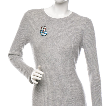 Chanel Resin Peace Sign Emoji Brooch Red White Blue 2 of 4