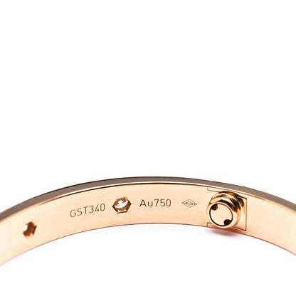 Cartier 18K Pink Gold 10 Diamond LOVE Bracelet 17 4 of 6