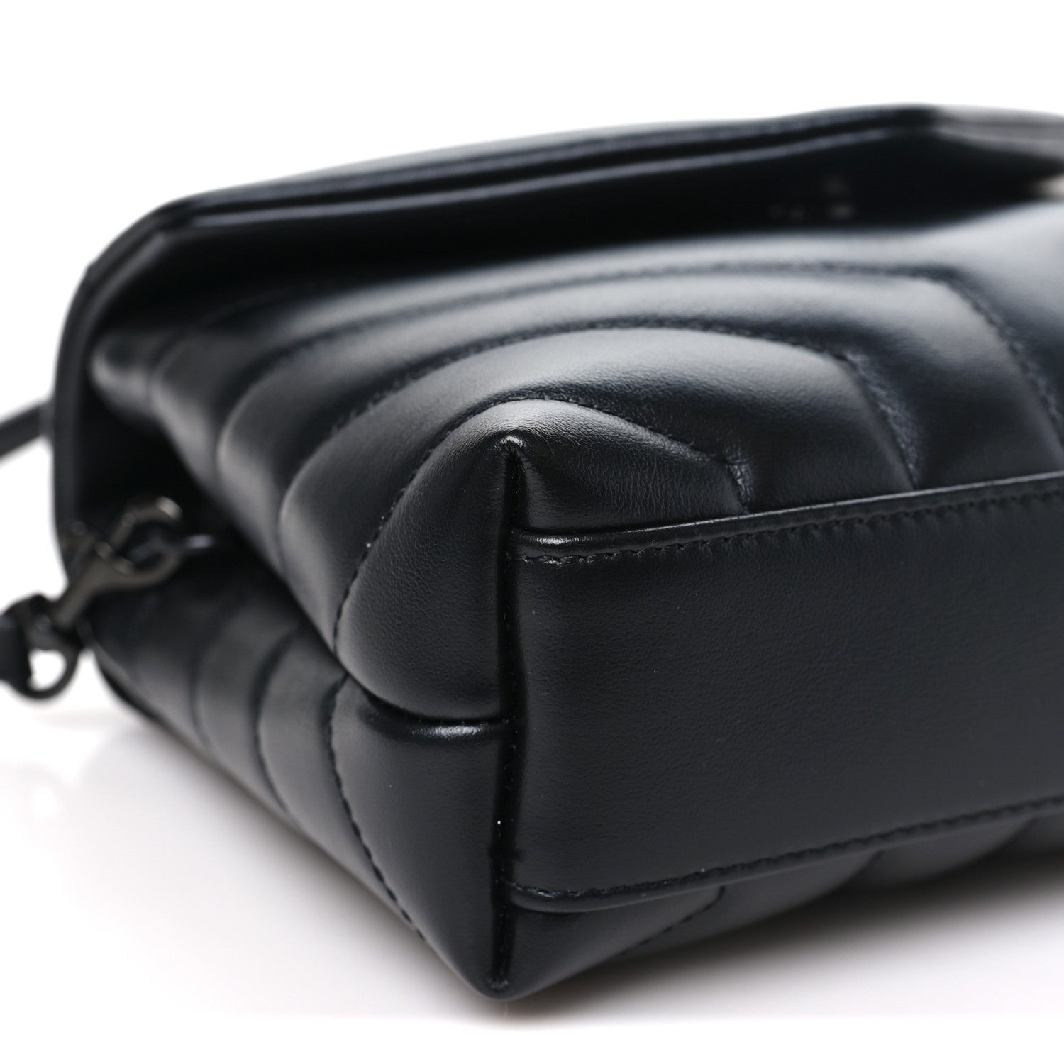 Saint Laurent Calfskin Y Quilted Monogram Monochrome Toy Loulou Crossbody Bag Black 9 of 11