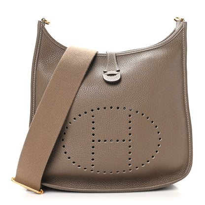 Hermes Taurillon Clemence Evelyne III PM Etoupe 1 of 11
