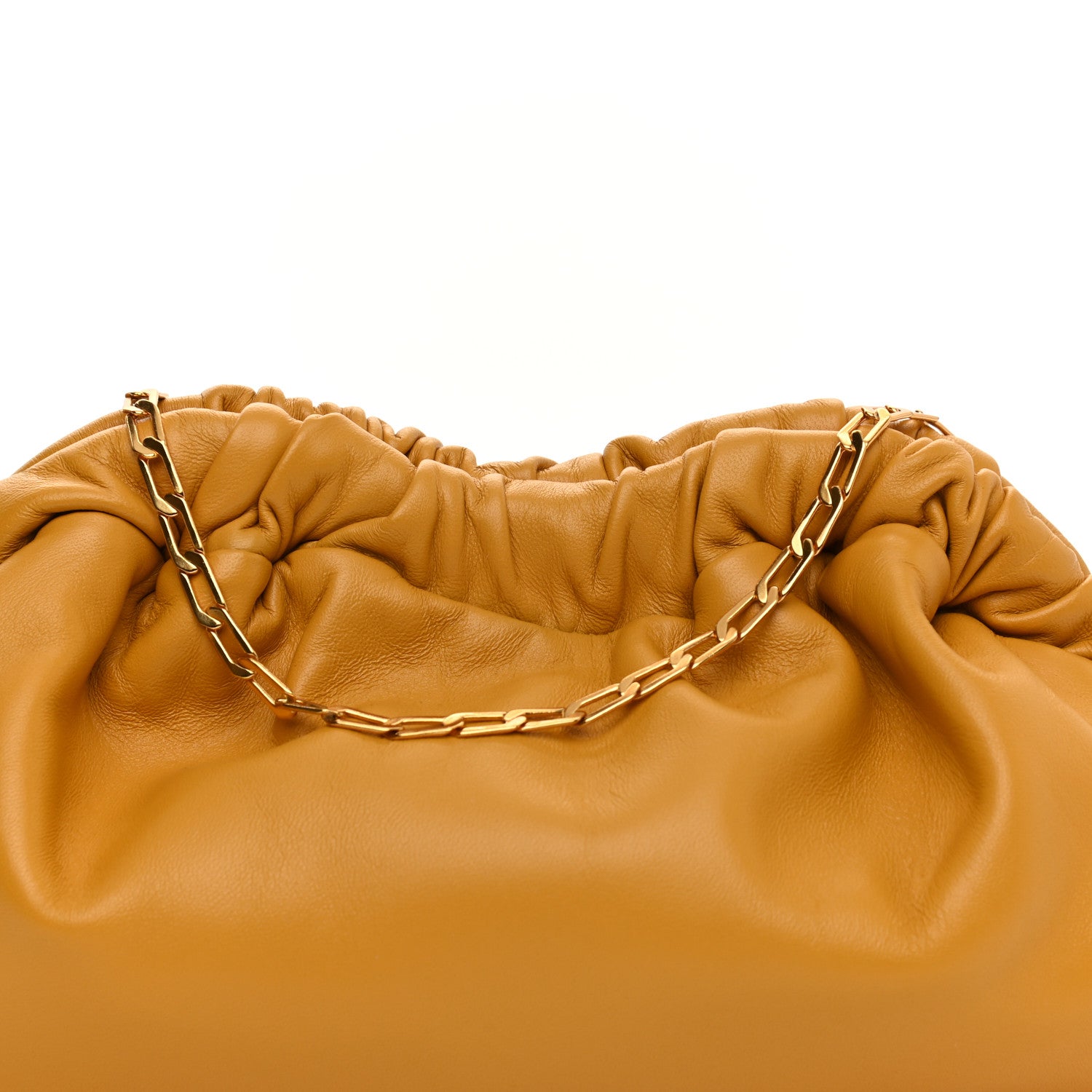 Mansur Gavriel Lambskin Mini Cloud Chain Clutch Ochre 10 of 10