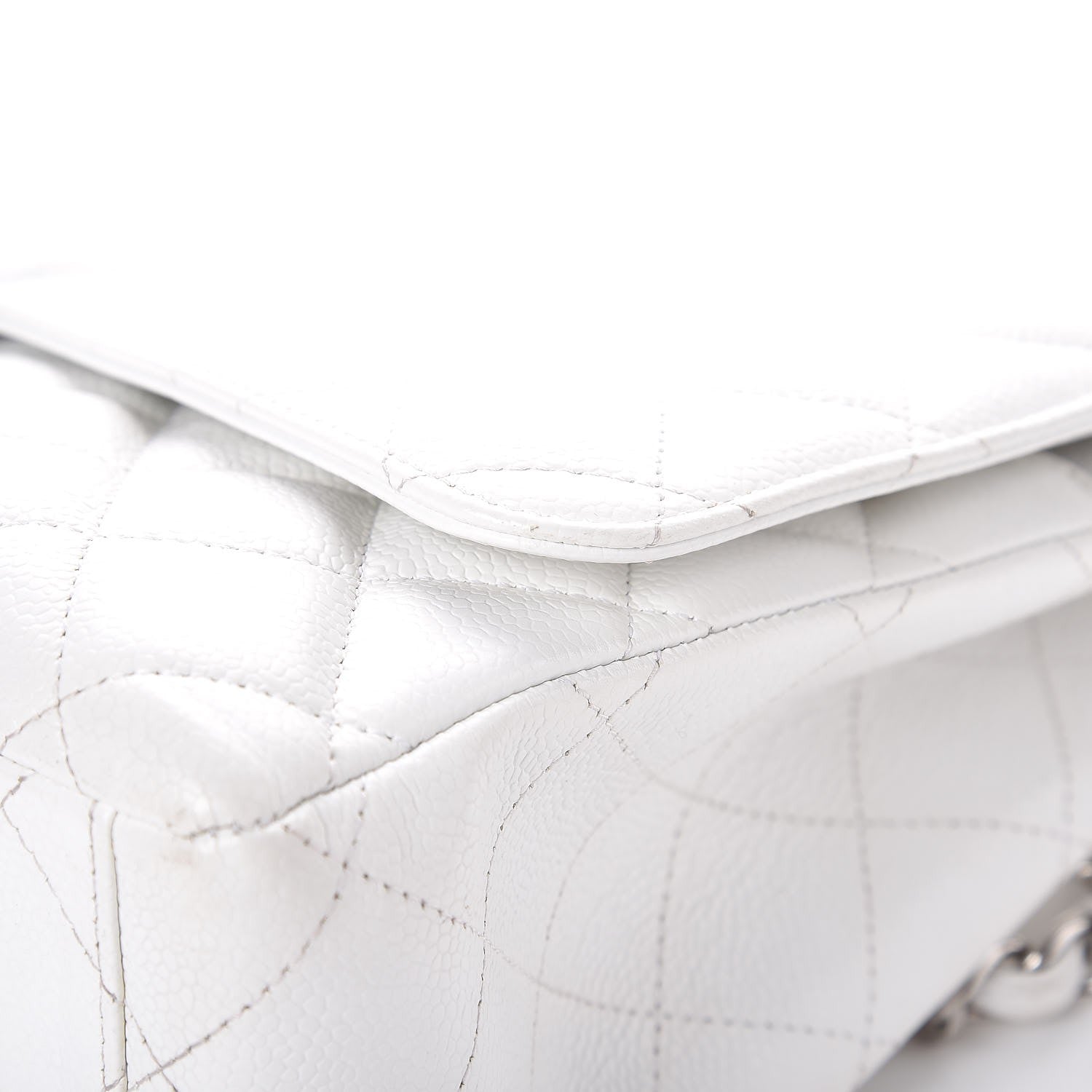 Chanel Caviar Quilted Maxi Double Flap White 11 of 12