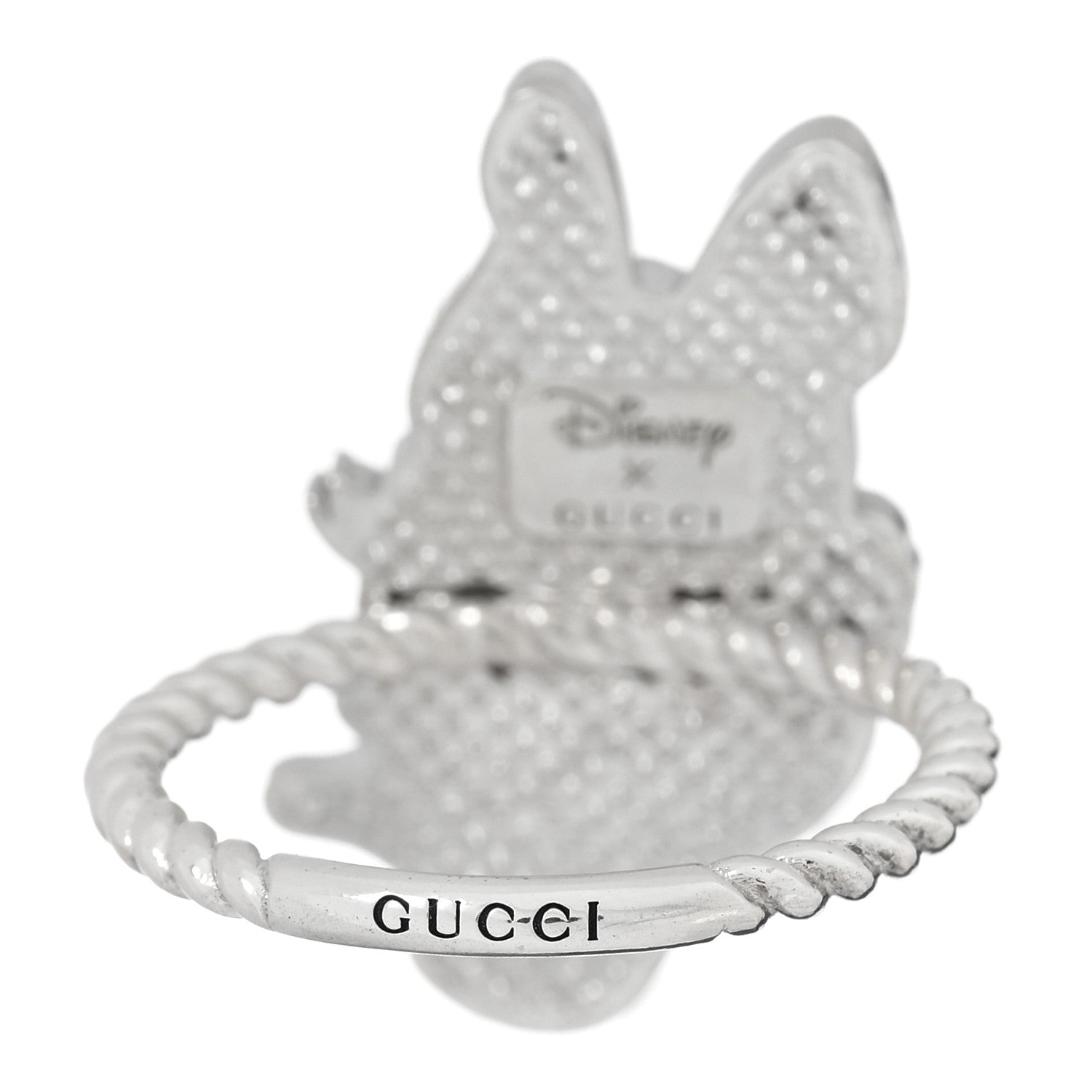 Gucci X Disney Sterling Silver Enamel Daisy Duck Ring 53 6.5 3 of 4