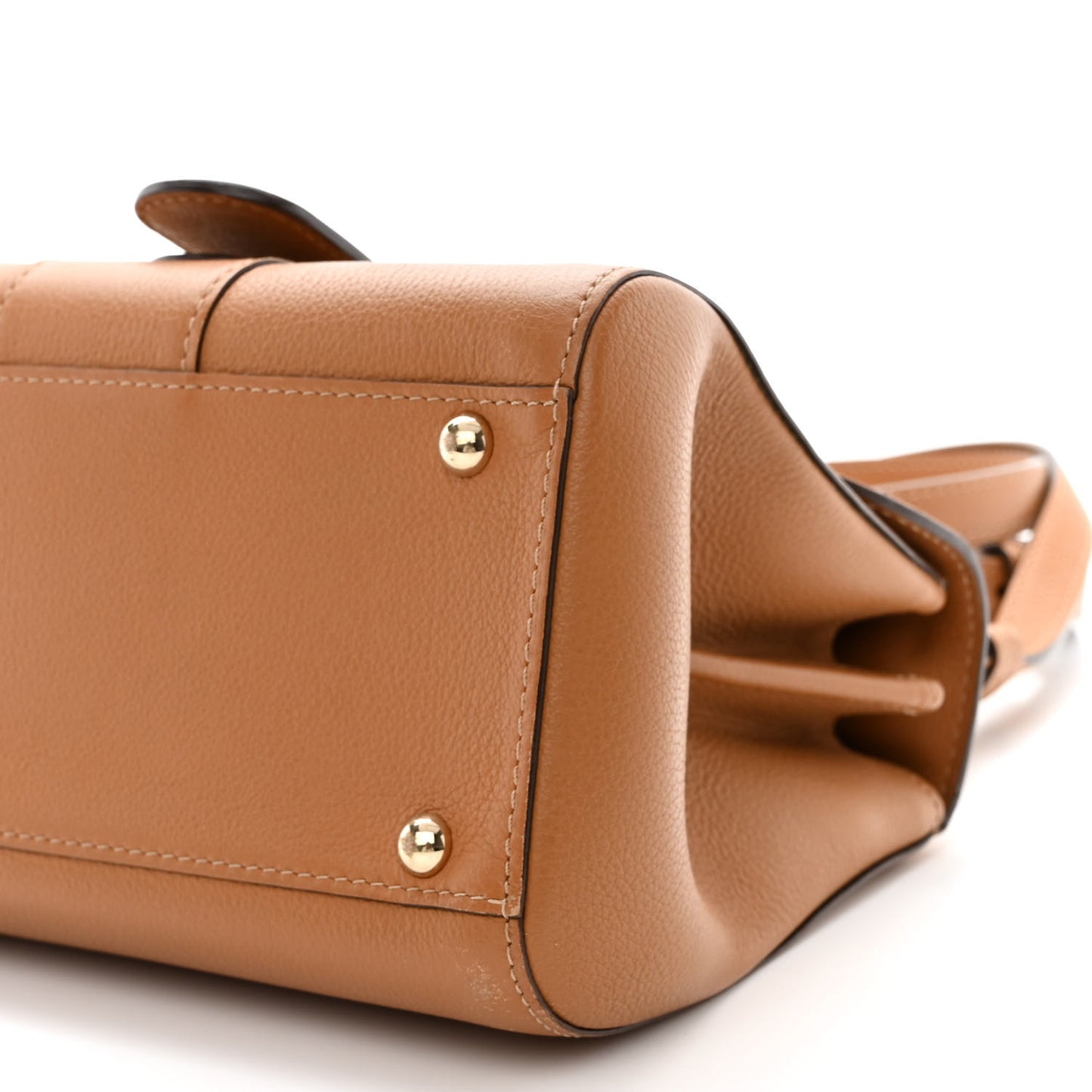Grained Calfskin Mini Brillant Satchel Natural