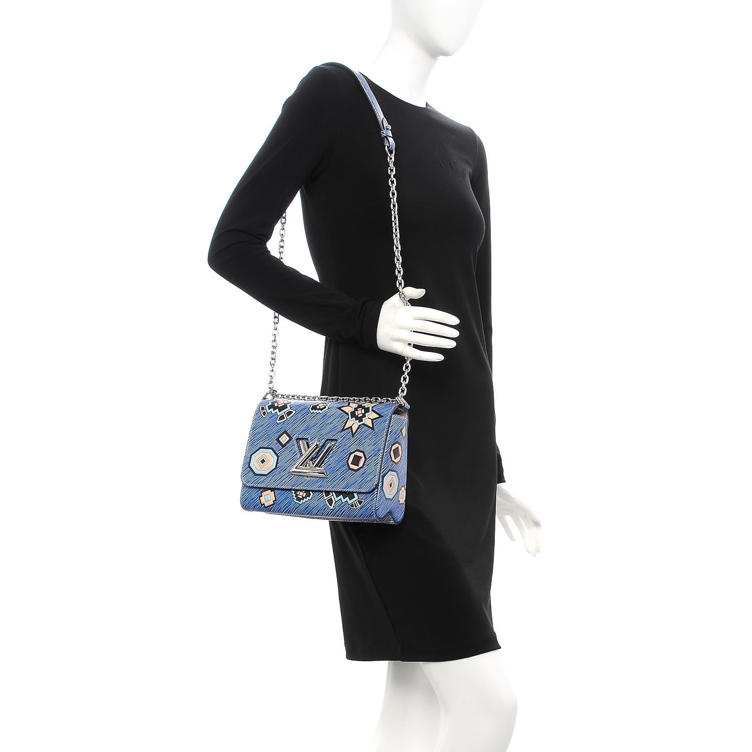 Louis Vuitton Epi Azteque Twist Shoulder Bag MM Denim Light 2 of 9