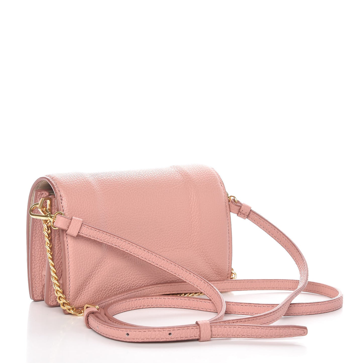 Grained Calfskin Mini Karo Crossbody Bag Pink