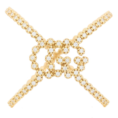 Gucci 18K Yellow Gold Diamond GG Running X Ring 49 5 1 of 5