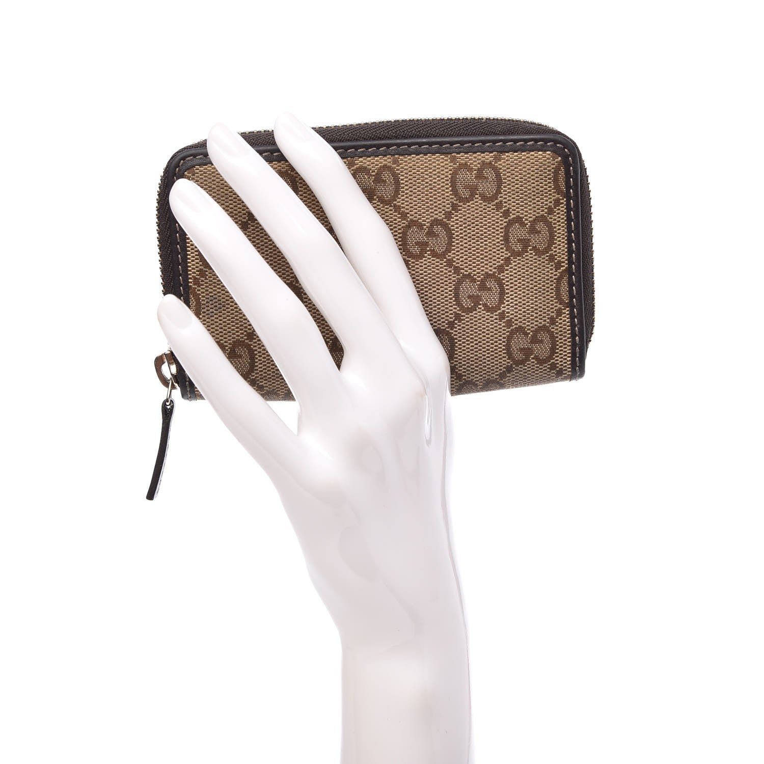 Gucci Monogram Zip Around Card Case Brown 2 of 11