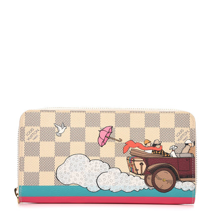 Louis Vuitton Damier Azur 2015 Christmas Animation Zippy Wallet Hibiscus 1 of 14